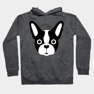 French Bulldog Black and White Face Hoodie